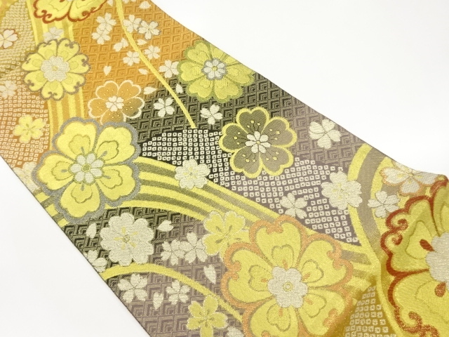 JAPANESE FUKURO OBI / WOVEN FLOWER CREST